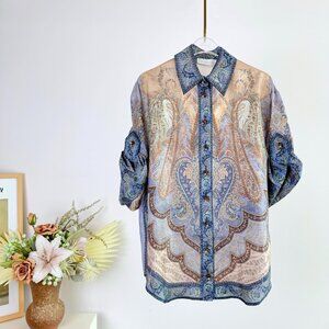 Zimmermann Paisley Print Silk Shirt